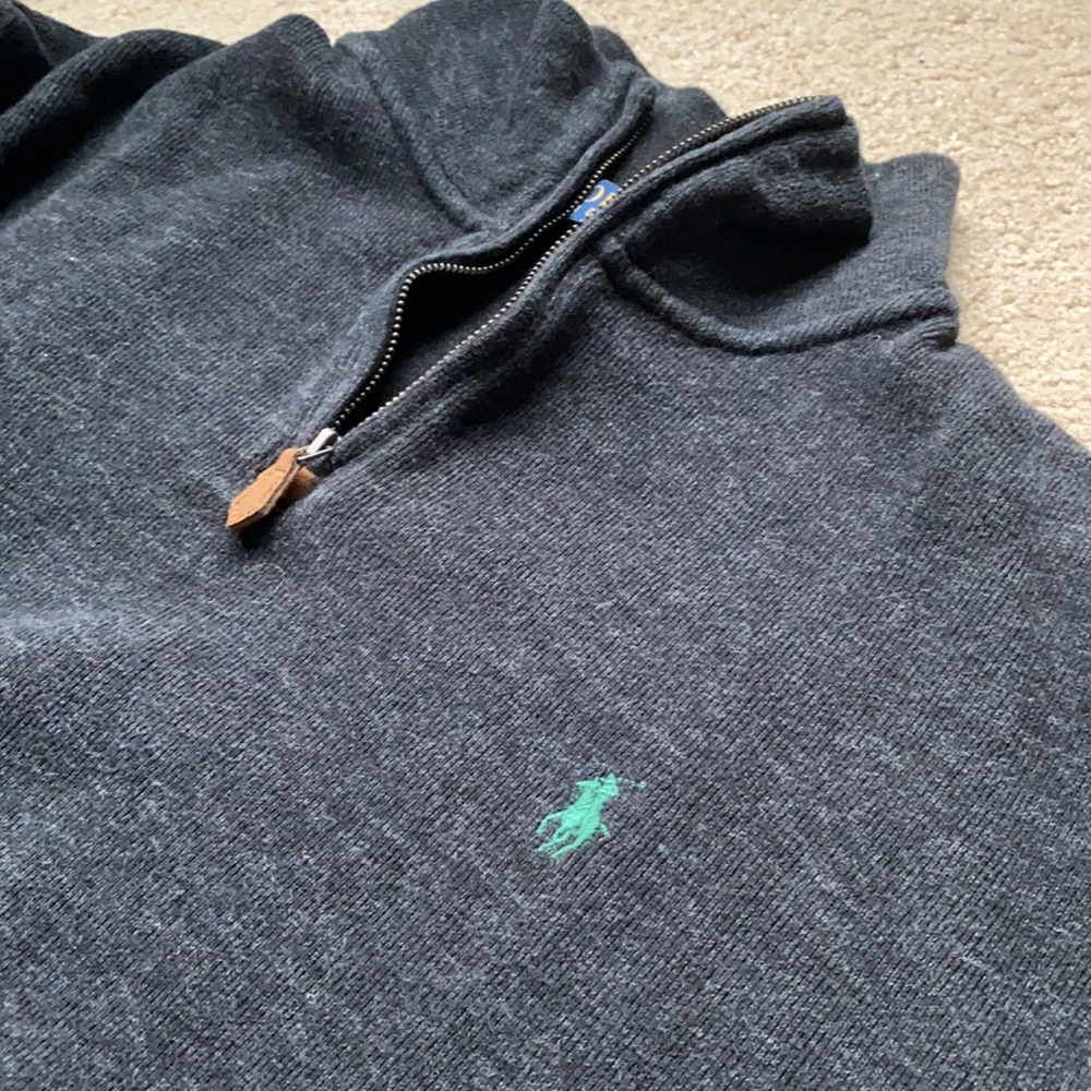 Men’s Polo 1/4 Zip Pullover Cotton Sweater